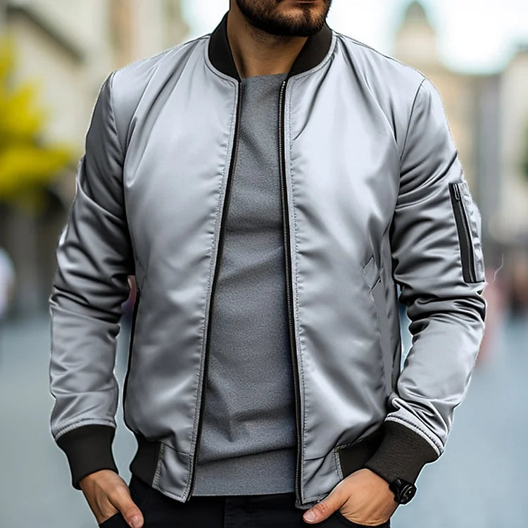 Bongo | Bomber con Chiusura a Zip Grigio chiaro