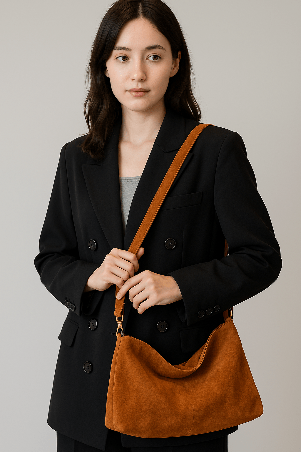 Borsa a Spalla in Pelle Scamosciata per Donna | Charisse