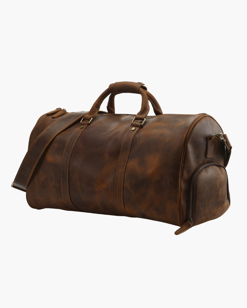 Borsone in Pelle Vintage con Tracolla | Denver Marrone Taglia Unica