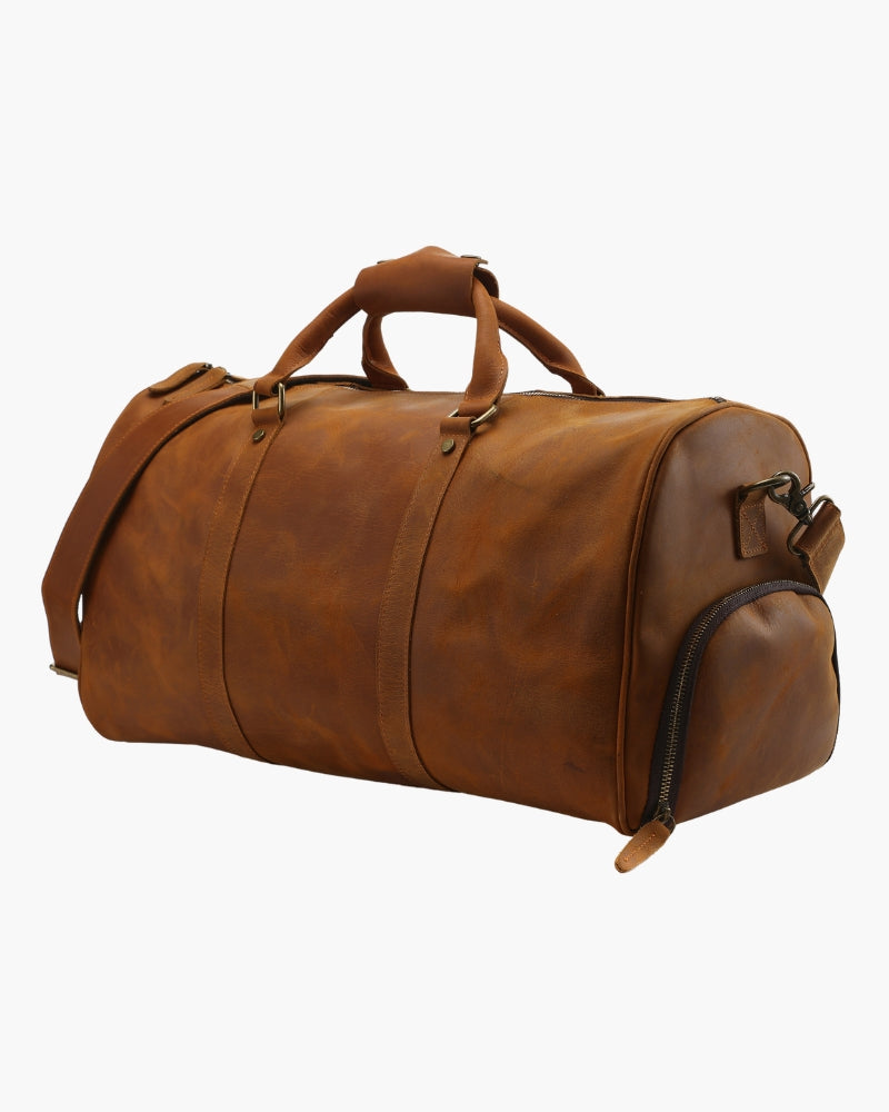 Borsone in Pelle Vintage con Tracolla | Denver Arancione Taglia Unica