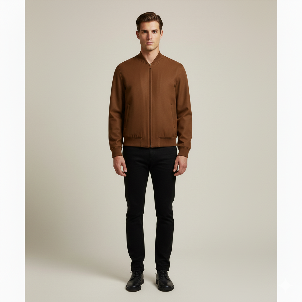 Brano | Giubbotto Bomber Uomo Marrone Con Zip