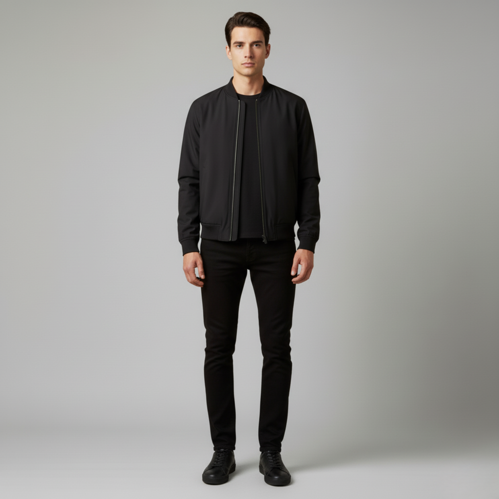 Brano | Giubbotto Bomber Uomo Con Zip Nero