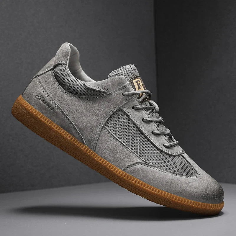 Sneakers Uomo in Pelle Scamosciata e Mesh | Emilio Grigio