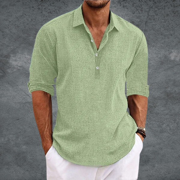 Camicia Collo Aperto per Uomini | Zephyra Verde chiaro