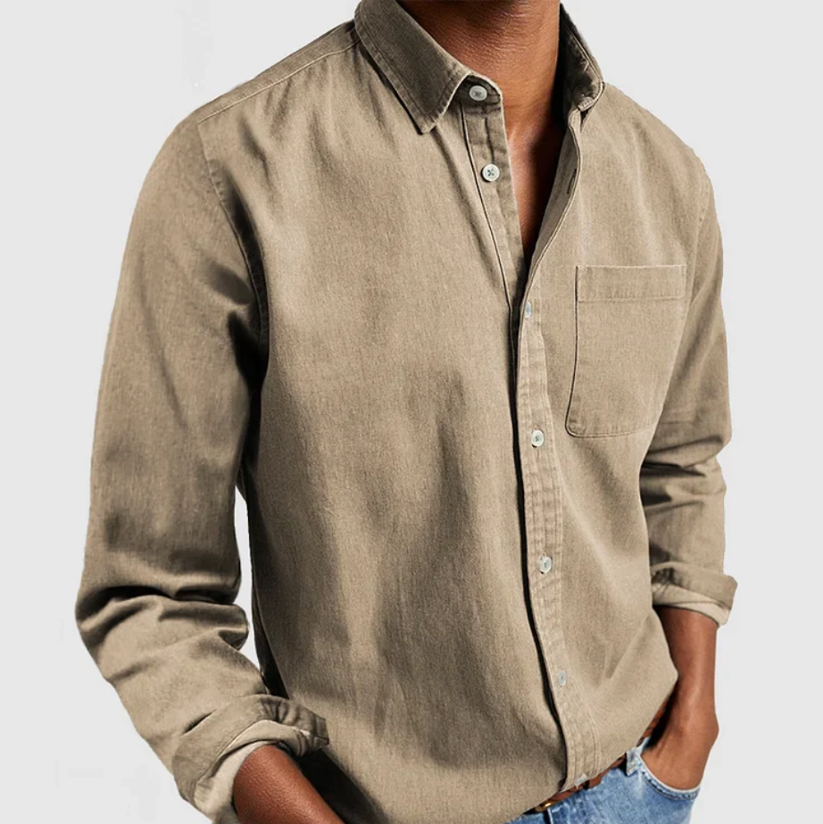 Camicia di Cotone per Uomini | Nextrin Beige