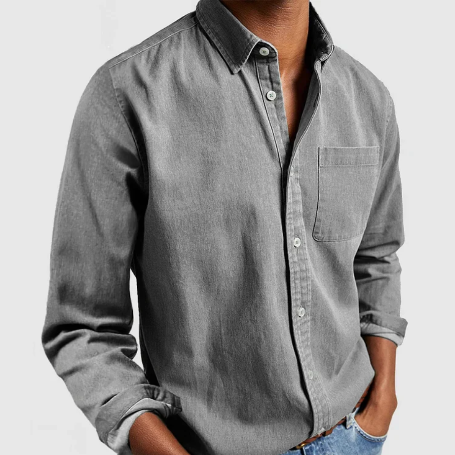 Camicia di Cotone per Uomini | Nextrin Grigio
