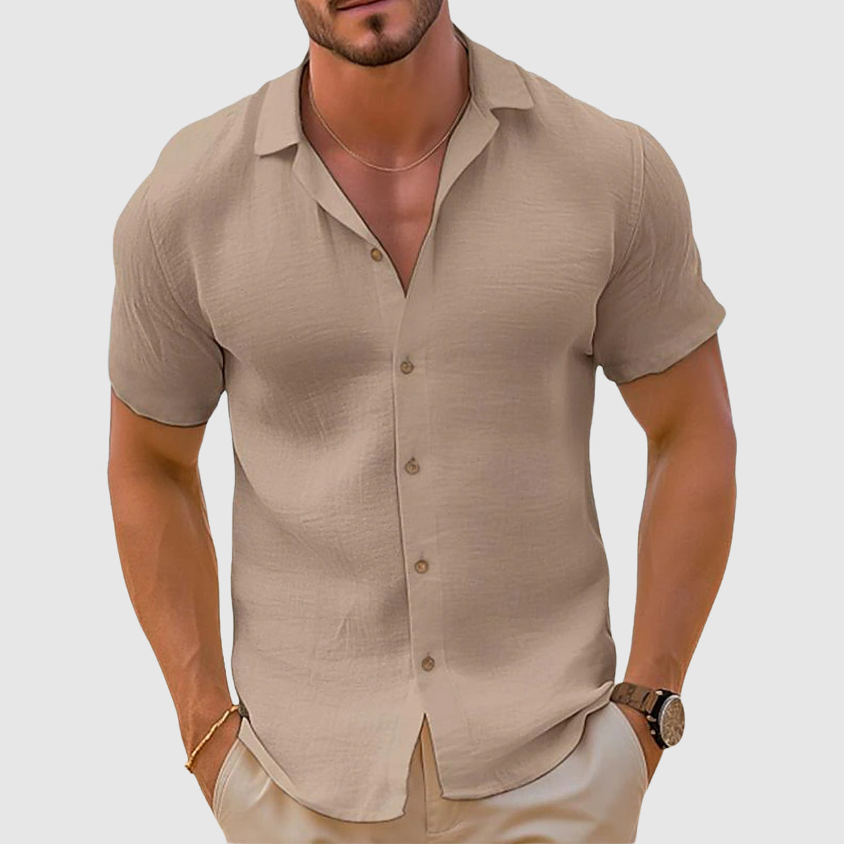 Camicia di Lino per Uomini | Tredan Cachi