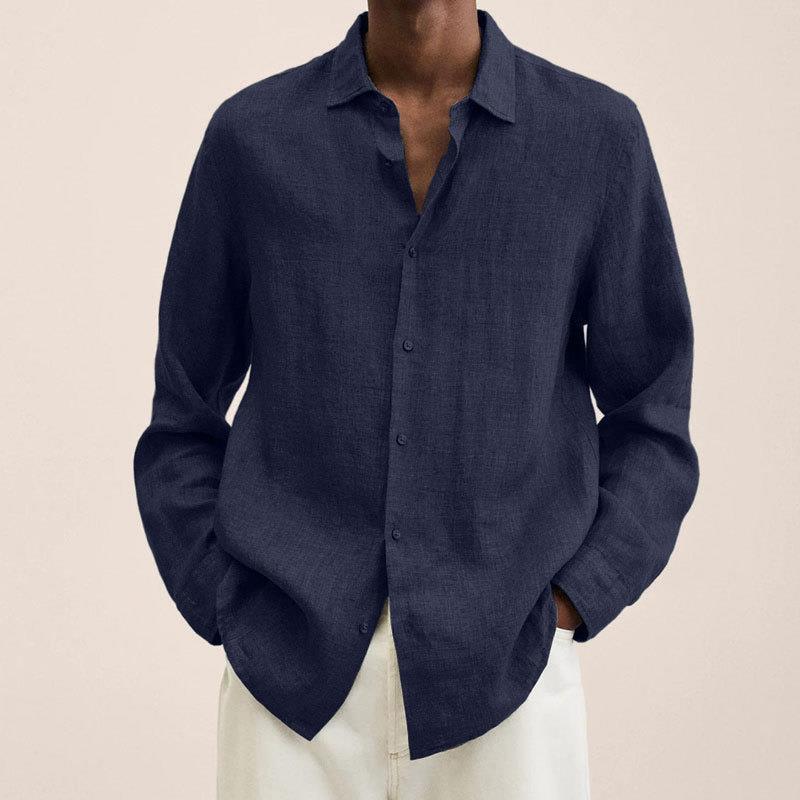 Camicia in Lino per Uomini | Varnix Blu Navy