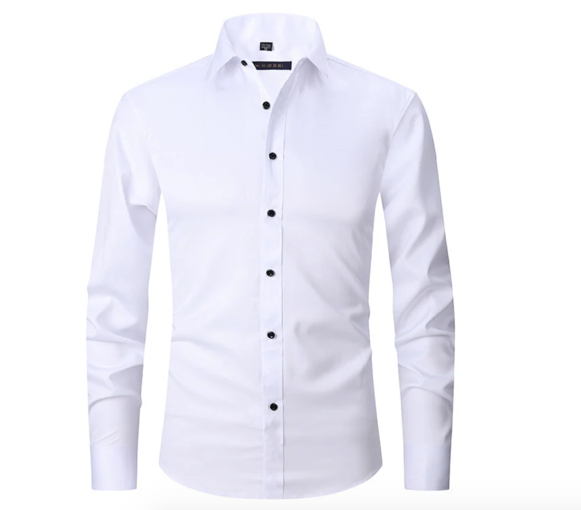 Camicia Elasticizzata da Uomo Maniche Lunghe | Victor Bianco