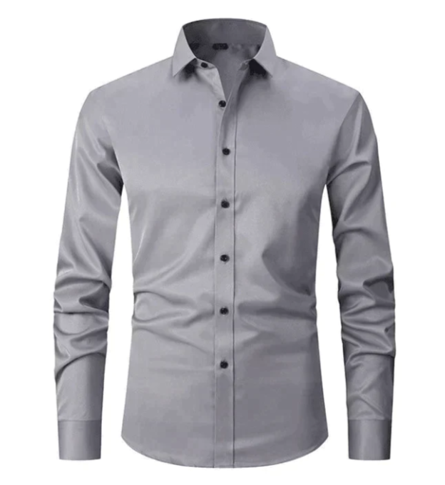 Camicia Elasticizzata da Uomo Maniche Lunghe | Victor Grigio