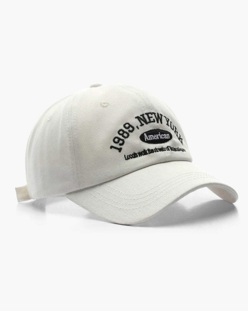 Cappellino da Baseball Ricamato Vintage | Brooklyn Bianco Taglia Unica