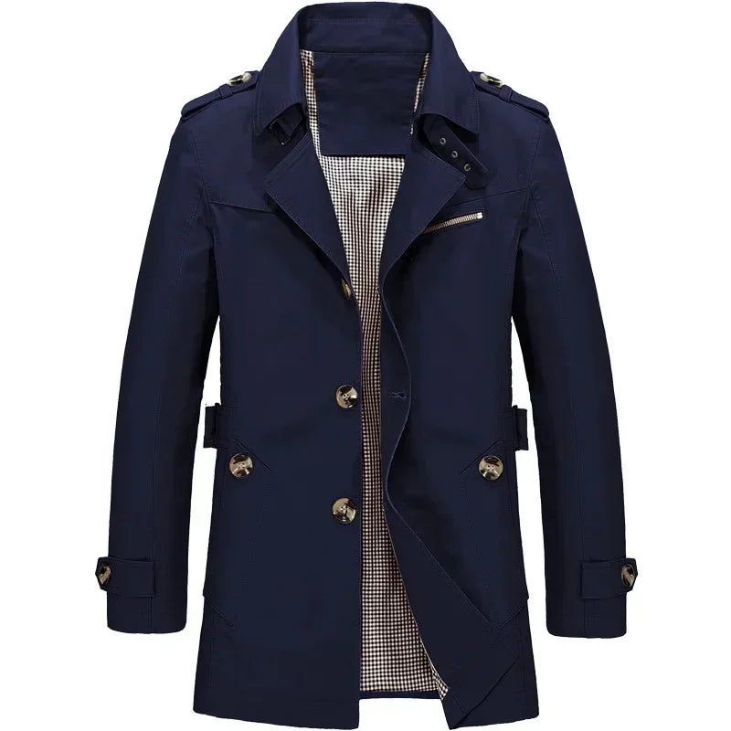 Cappotto Impermeabile Midi per Uomini | Natrix Blu