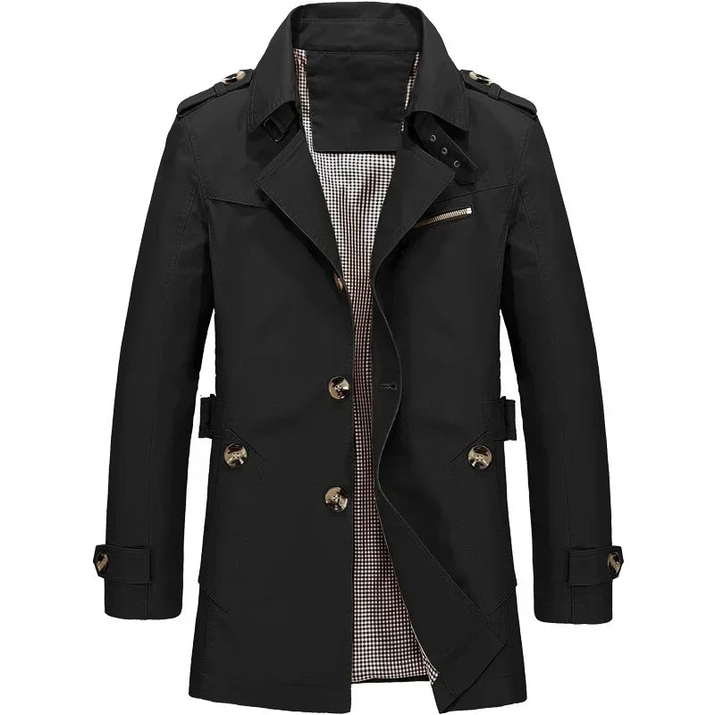 Cappotto Impermeabile Midi per Uomini | Natrix Nero