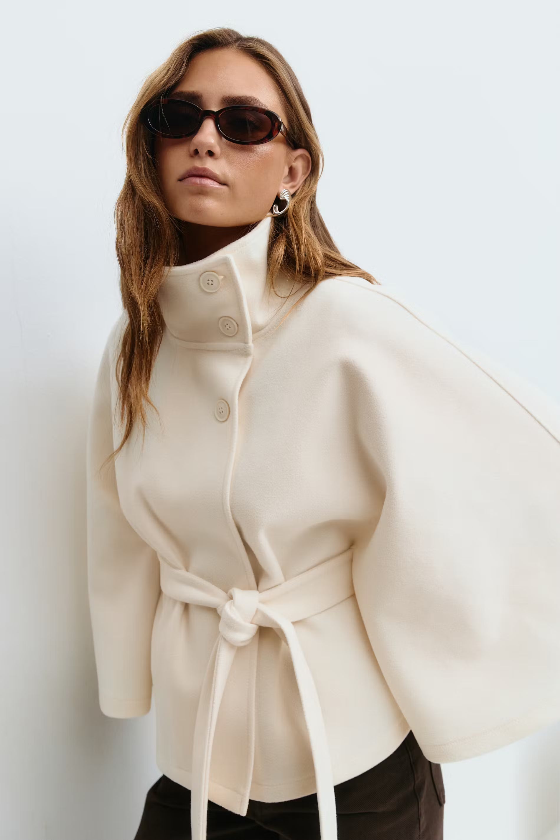 Cappotto Elegante in Misto Lana con Cintura | Emiliana Beige