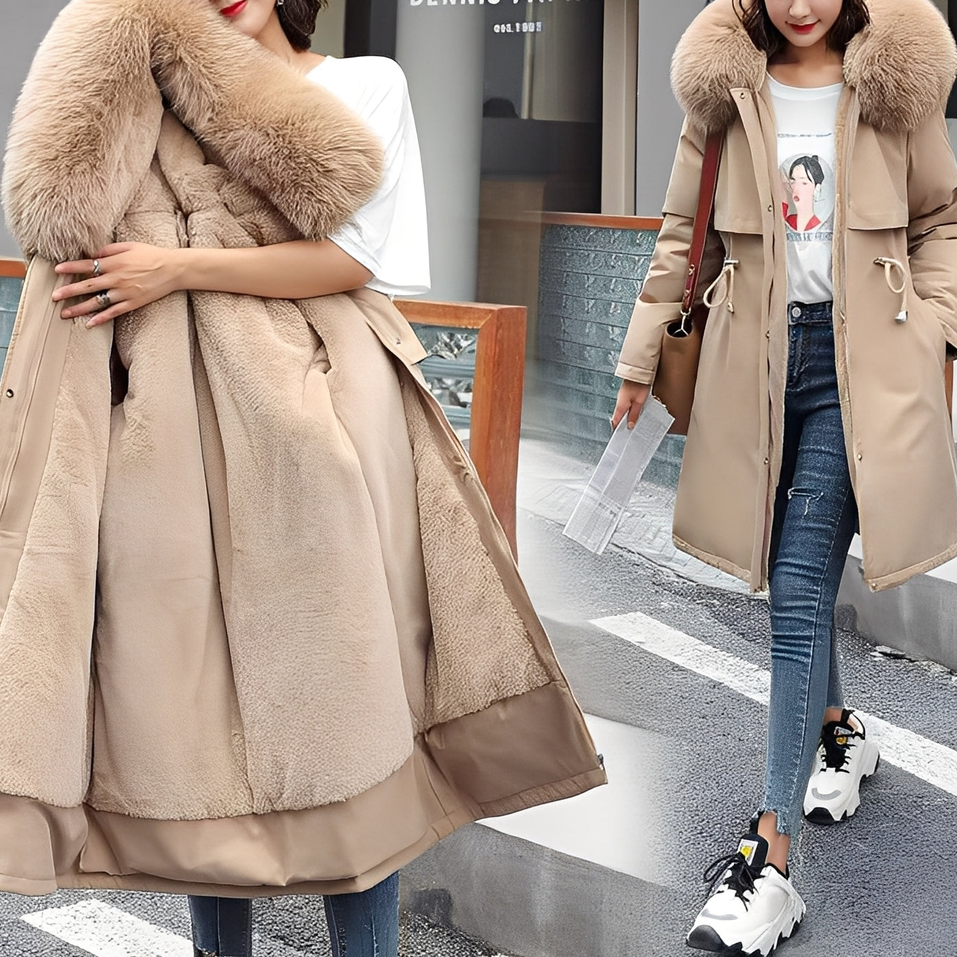 Cappotto Imbottito Con Cappuccio Per Donna | Virella Khaki