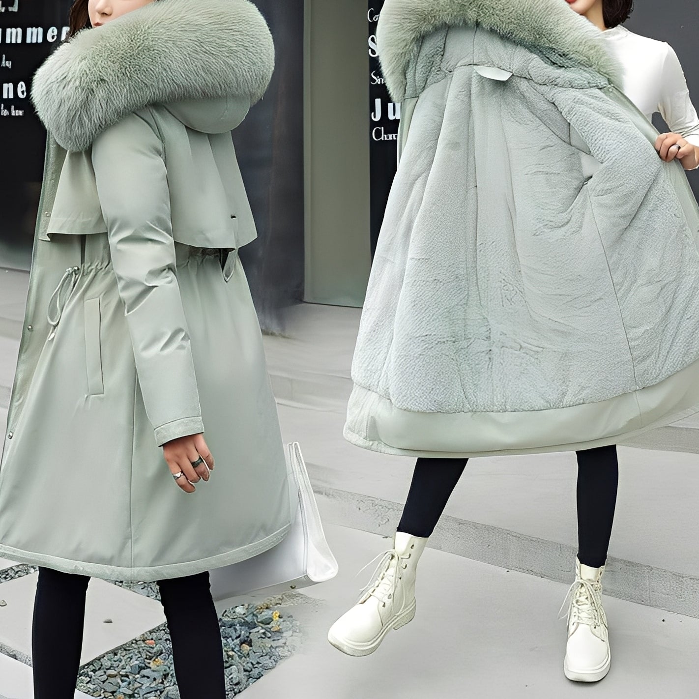 Cappotto Imbottito Con Cappuccio Per Donna | Virella Verde