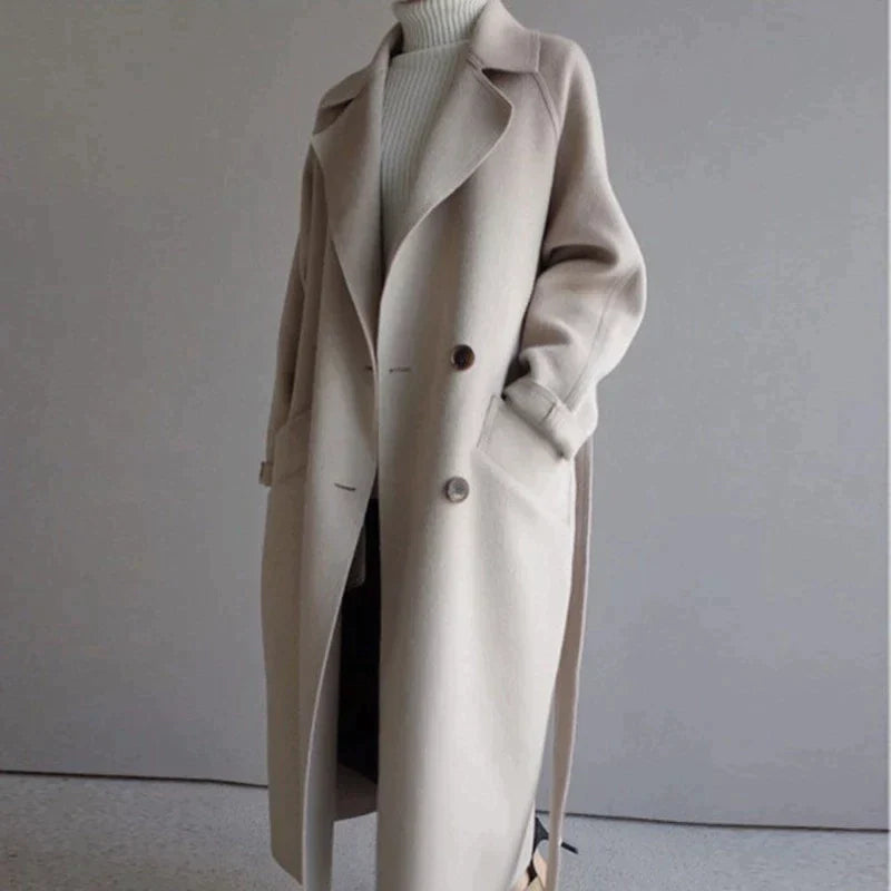 Cappotto Lungo in Misto Lana da Donna | Belinda Beige