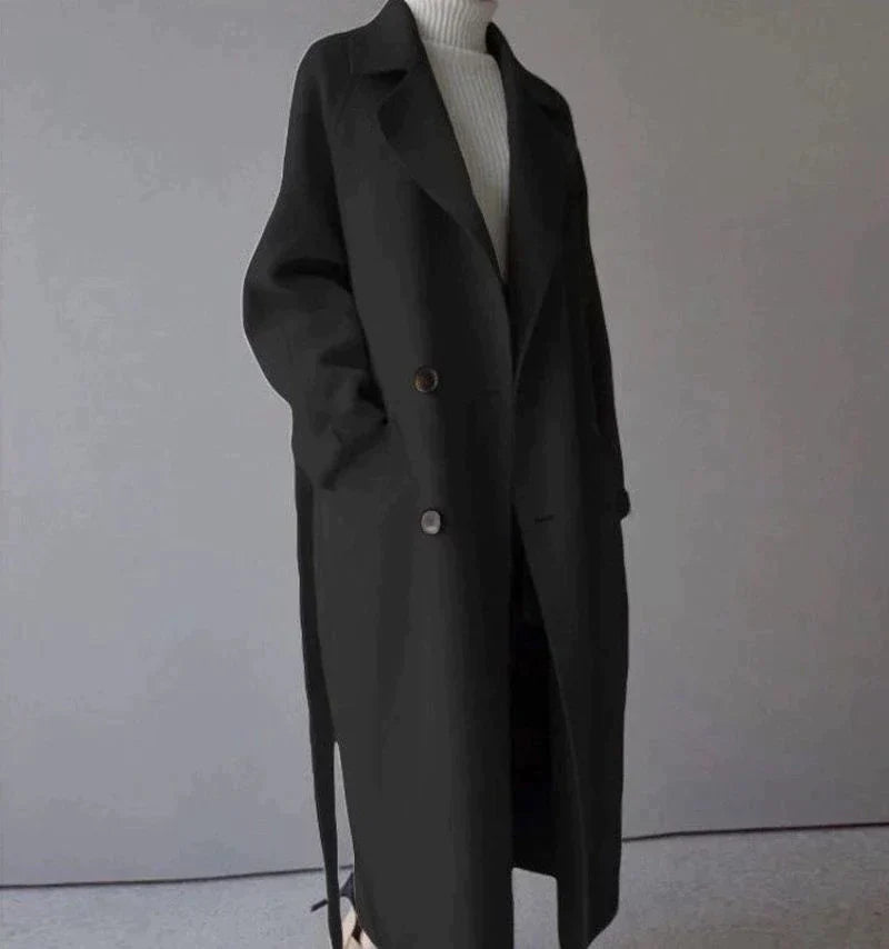 Cappotto Lungo in Misto Lana da Donna | Belinda Nero