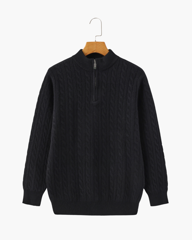 Cardigan Mezza Zip per Uomini | Veltra Nero