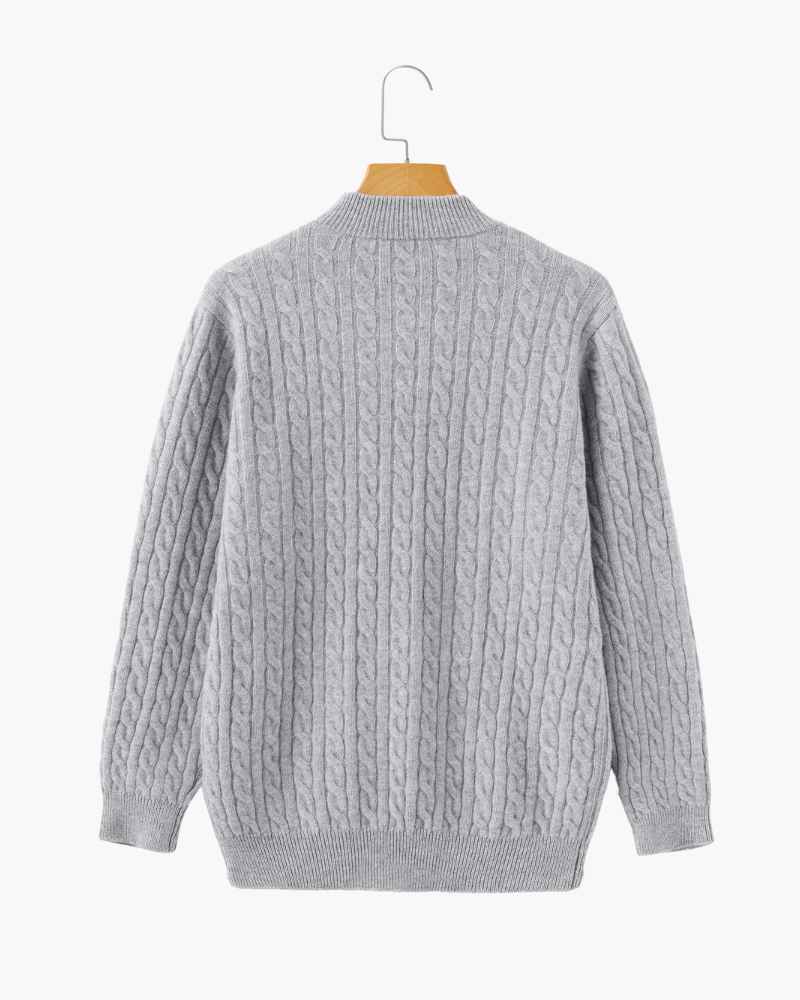 Cardigan Mezza Zip per Uomini | Veltra Grigio