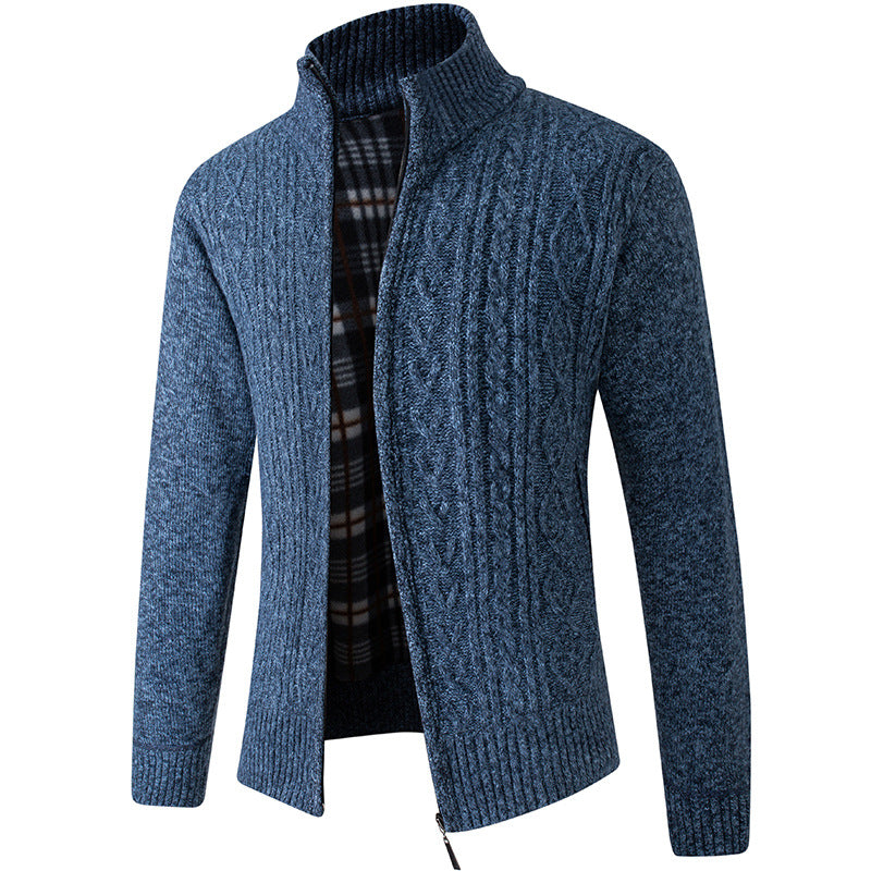 Cardigan Elegante in Velluto Per Uomo | Zarnel Blu