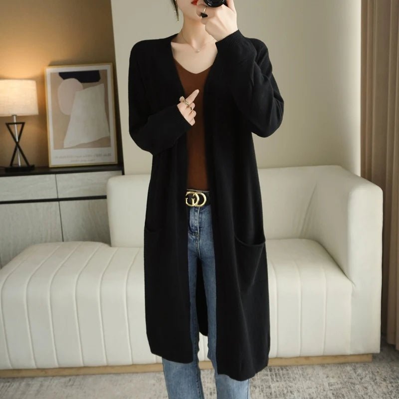 Cardigan Lungo Donna con Tasche | Laura Nero