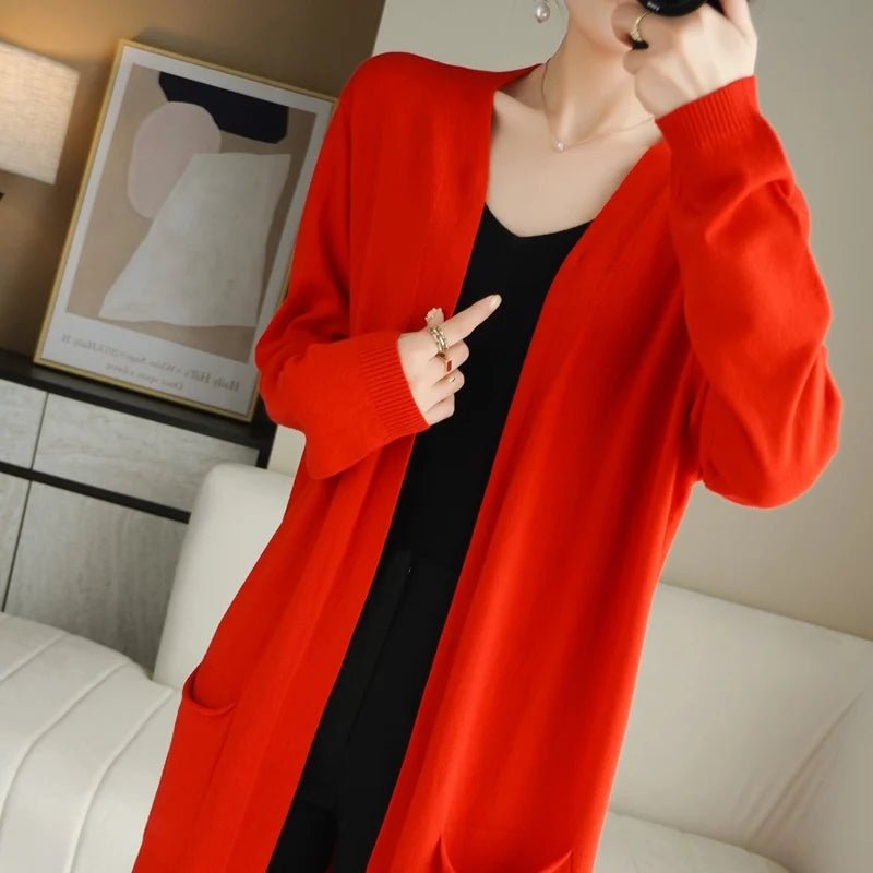 Cardigan Lungo Donna con Tasche | Laura Rosso