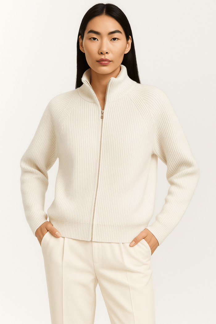Cardigan con Zip in Maglia per Donna | Marta Bianco