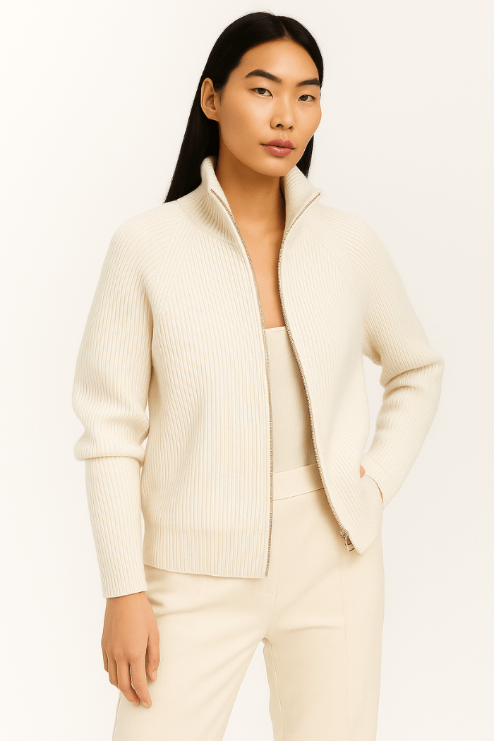 Cardigan con Zip in Maglia per Donna | Marta