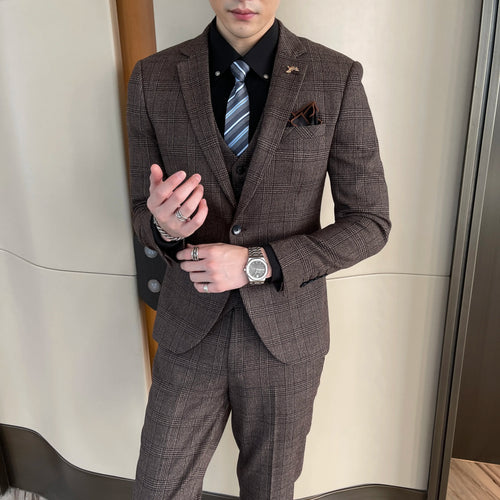 Carlo | Completo Uomo Tre Pezzi Slim Fit a Quadri
