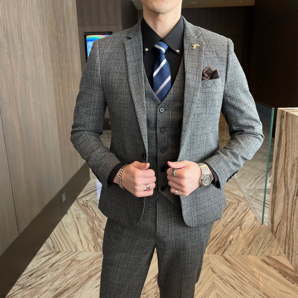Carlo | Completo Uomo Tre Pezzi Slim Fit a Quadri