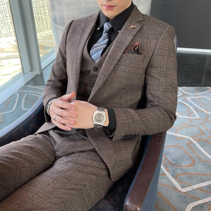 Carlo | Completo Uomo Tre Pezzi Slim Fit a Quadri 4
