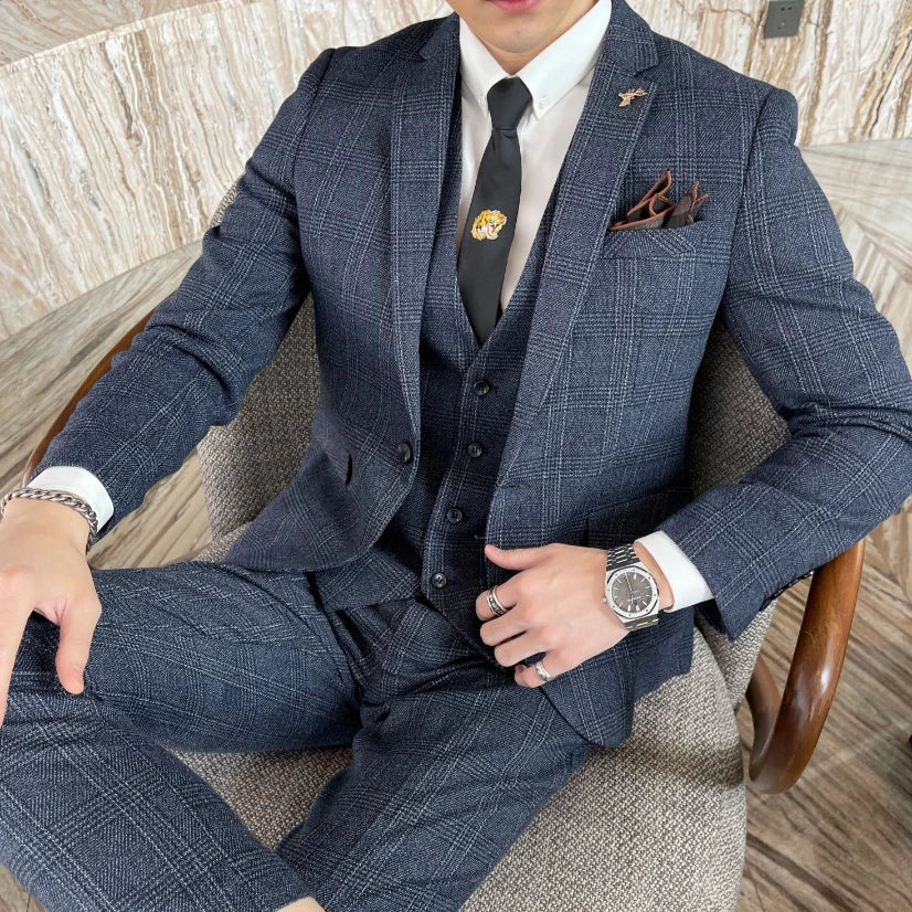 Carlo | Completo Uomo Tre Pezzi Slim Fit a Quadri 5