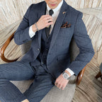 Carlo | Completo Uomo Tre Pezzi Slim Fit a Quadri Blu