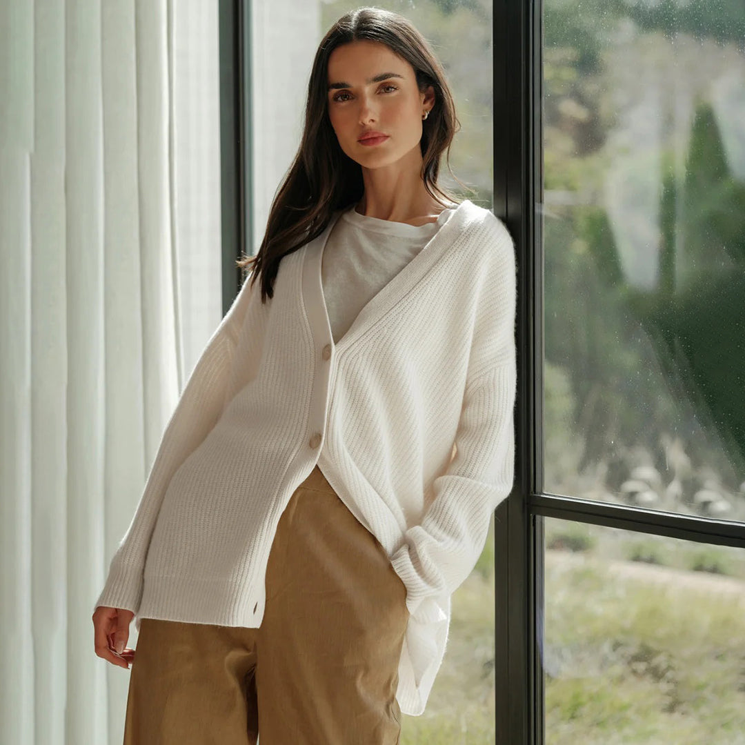 Cavaro | Cardigan Oversize in Cashmere Avorio
