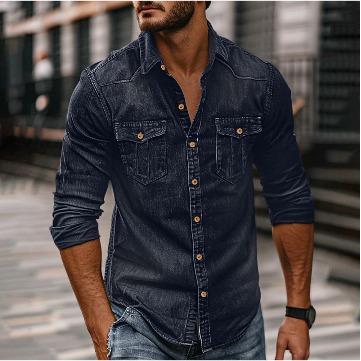 Cavina | Camicia Di Jeans Blu Scuro
