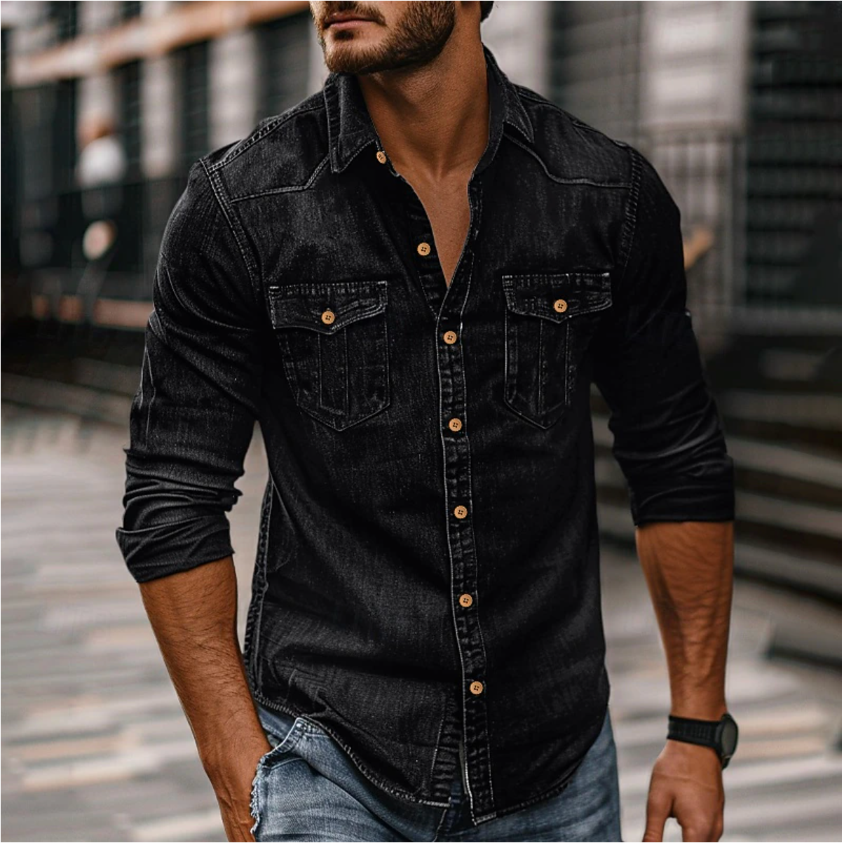 Cavina | Camicia Di Jeans Nero