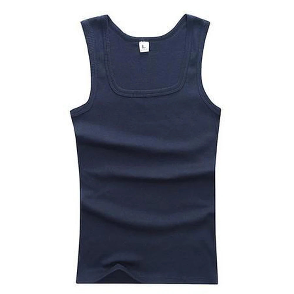Cavino | Canotta Uomo Palestra Senza Maniche Blu Navy