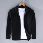Cavira | Cardigan Maglia Autunnale con Zip Nero