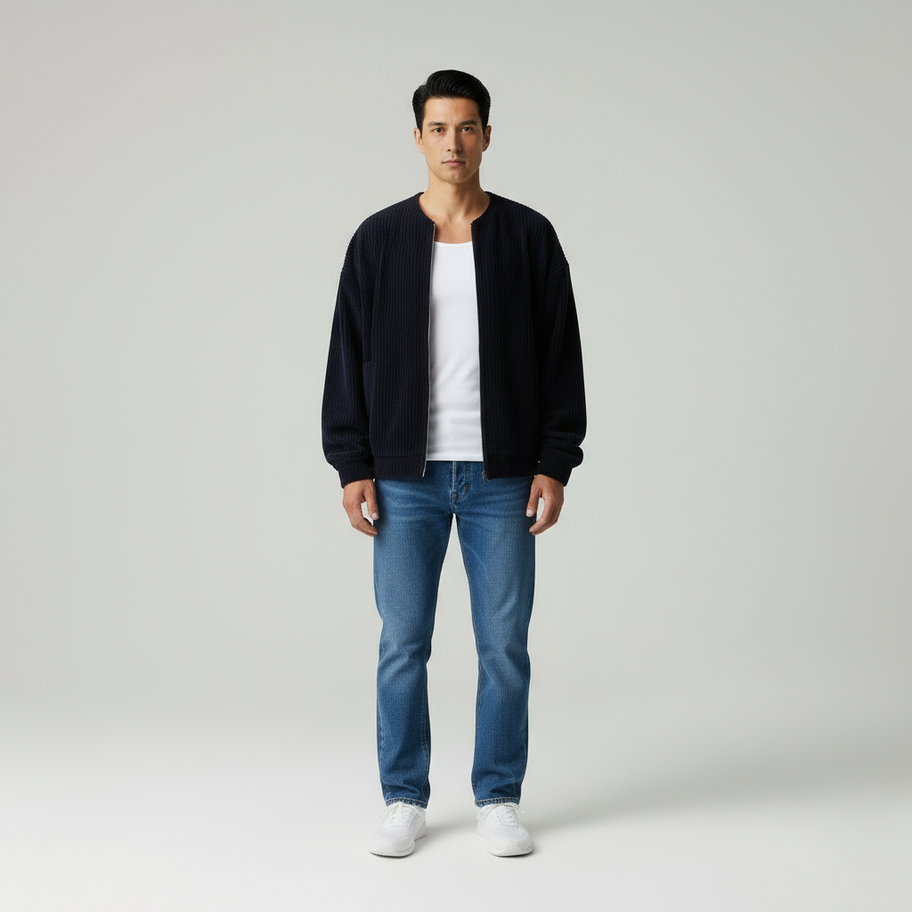 Cavolo | Cardigan con Zip e Collo Alto