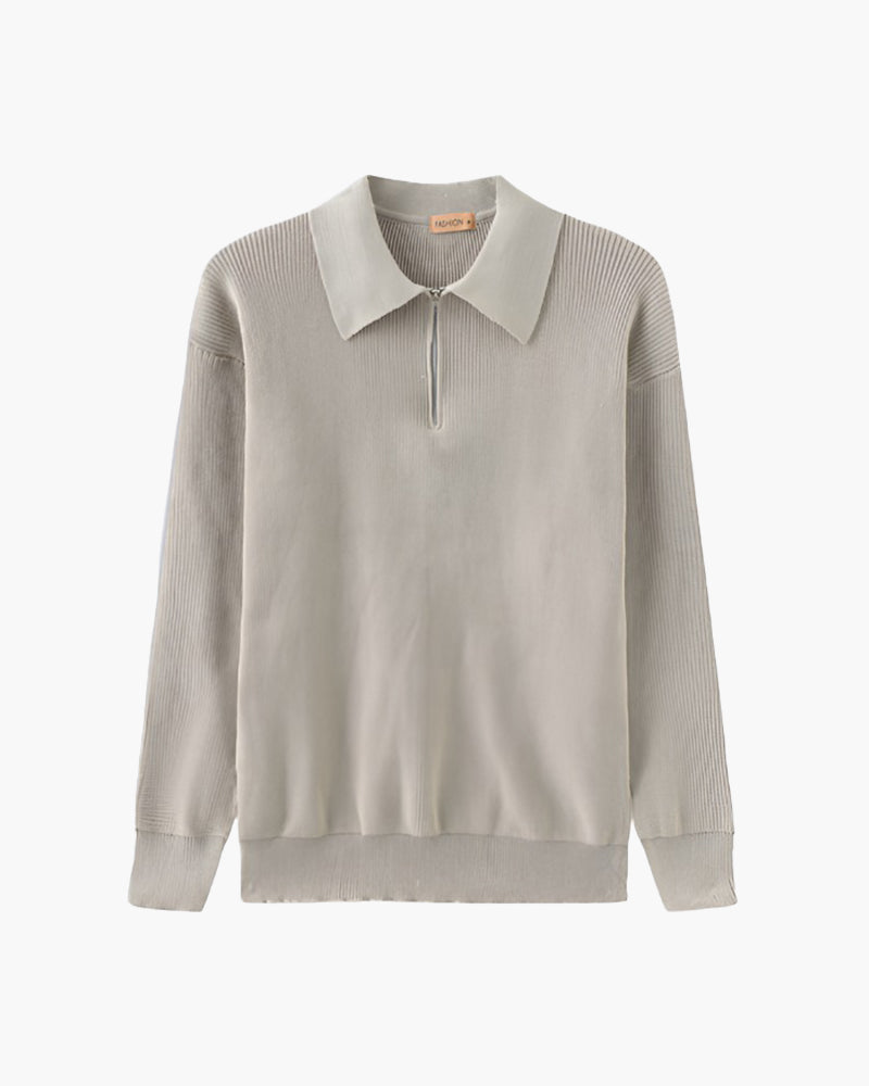 Maglione Mezza Zip per Uomini | Vexon Grigio Chiaro
