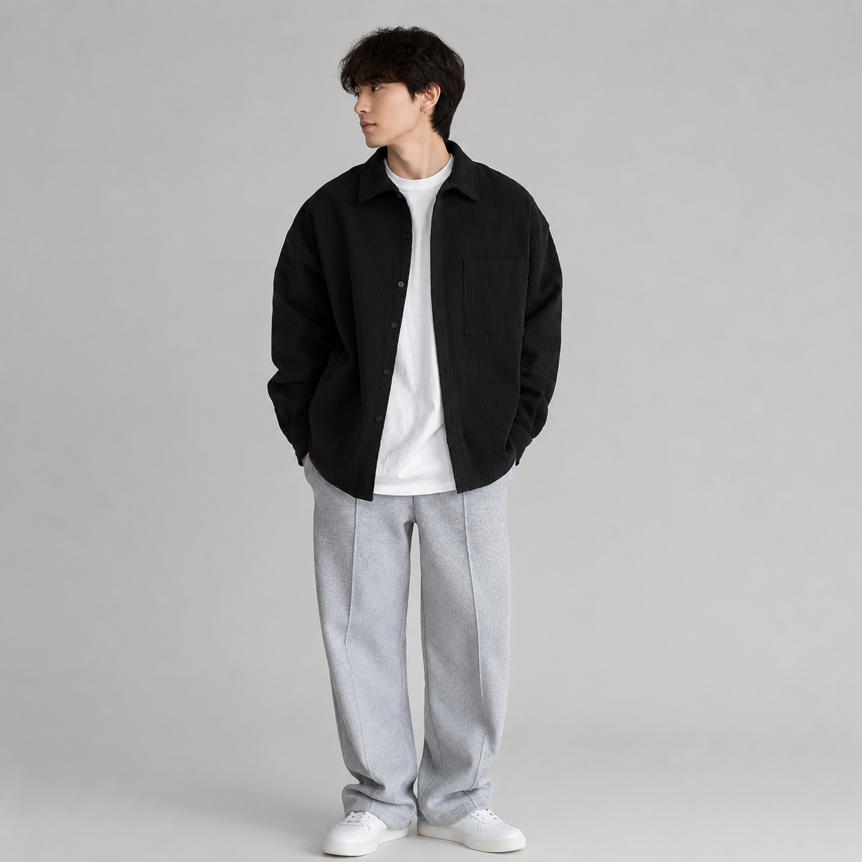 Casual Long Sleeve Corduroy Cardigan