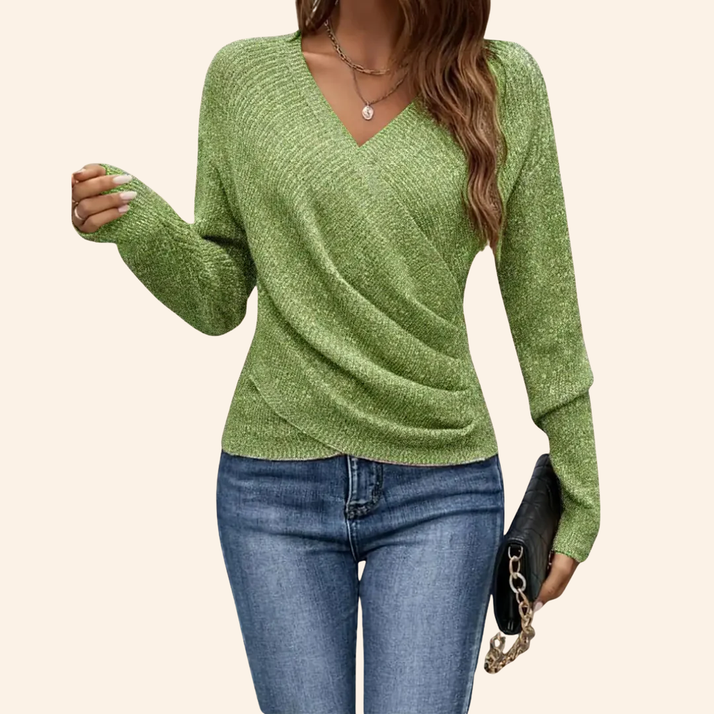 Civara | Donna Top Avvolgente Scollo a V Verde