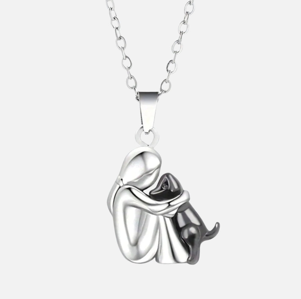 Collana con Ciondolo Cane Elegante Per Donna | Luminia Nero e argento Unica
