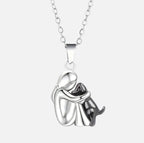 Collana con Ciondolo Cane Elegante Per Donna | Luminia Nero e argento Unica