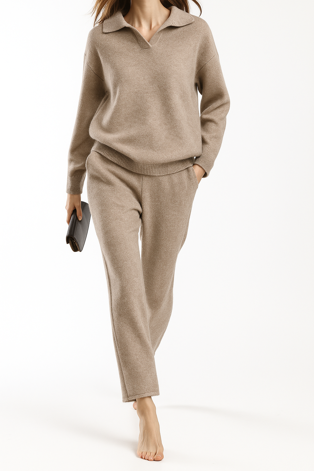 Completo Donna in Maglia con Maglia e Pantaloni | Elena Grigio