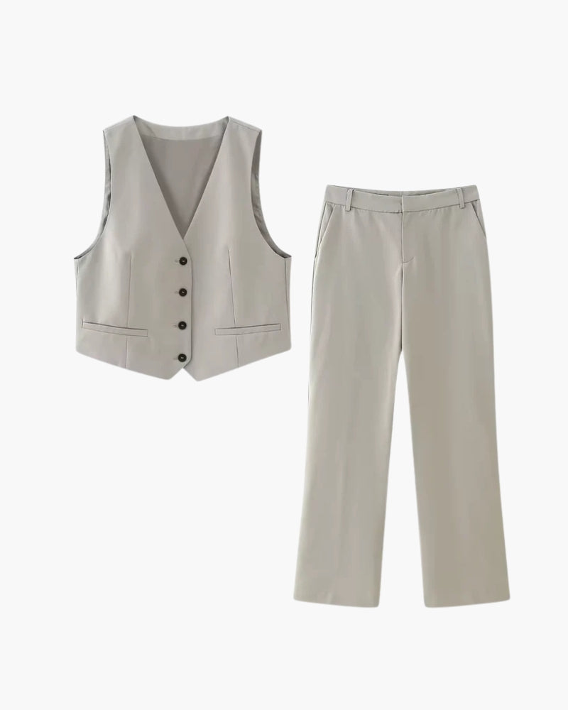 Completo da Donna con Gilet e Pantaloni | Isabella Beige