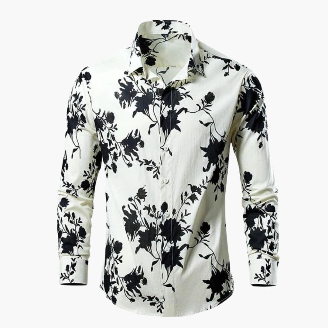 Corin | Camicia Da Uomo A Maniche Lunghe Con Bottoni E Motivo Floreale