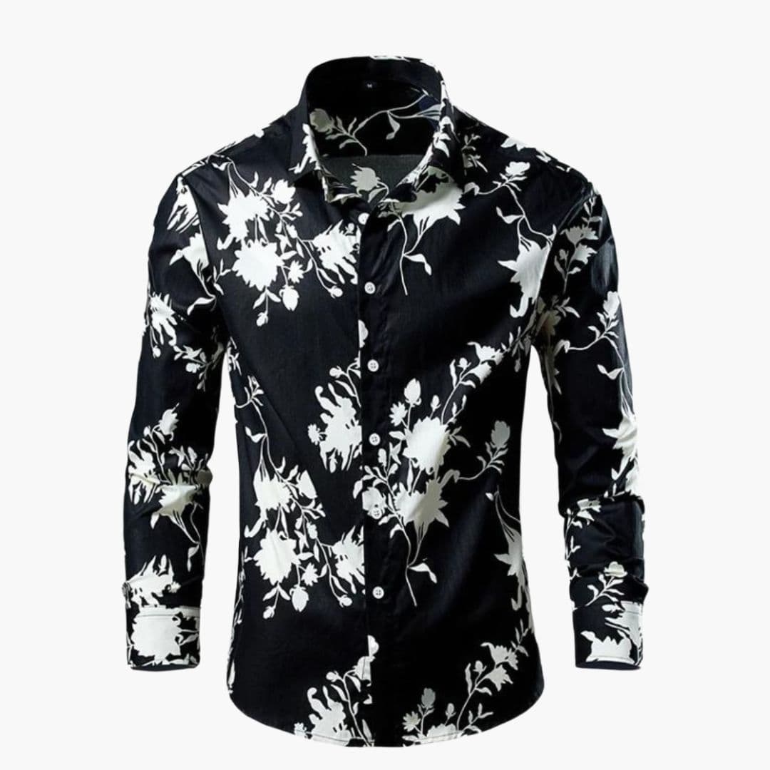 Corin | Camicia Da Uomo A Maniche Lunghe Con Bottoni E Motivo Floreale 1