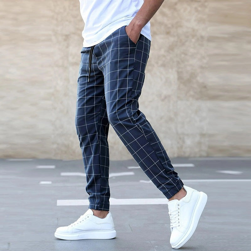 Cortina | Pantaloni Jogger A Quadri Blu